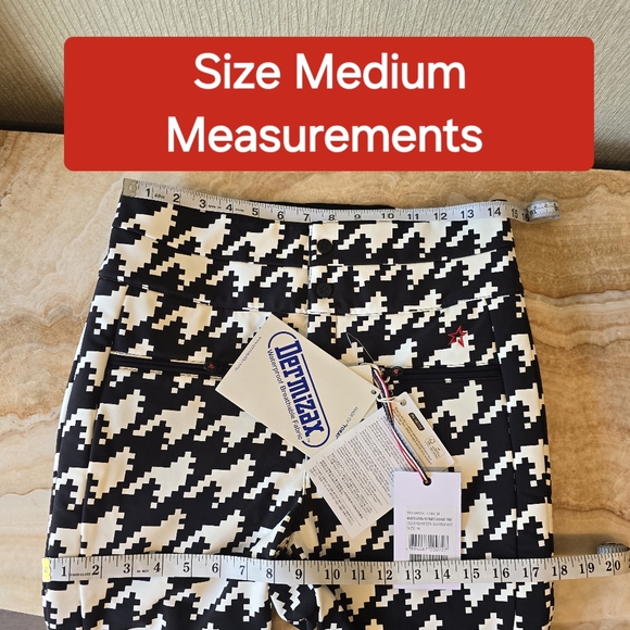 💥 Perfect Moment Aurora Houndstooth Ski Pants High Rise Black White - Picture 5 of 16